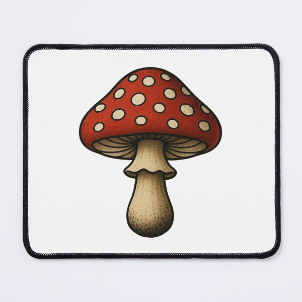 Item preview, Vintage Traditional Tattoo Style Red Amanita Mushroom designed and sold by resomrazimkul15.