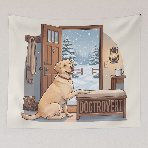 Item preview, Cozy Dogtrovert Labrador Winter Snow Walk designed and sold by MythicCotton.