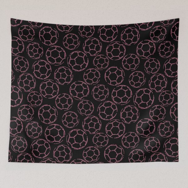 Item preview, Pink & black soccer line art pattern designed and sold by katzdzynes.