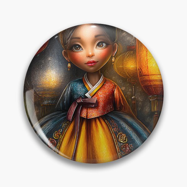 Item preview, Colorful Lanterns and a Beautiful Figure in Hanbok designed and sold by Artessie.
