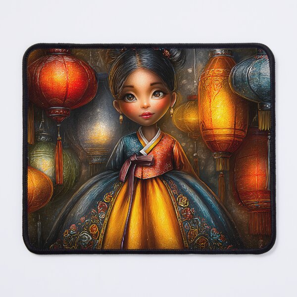 Item preview, Colorful Lanterns and a Beautiful Figure in Hanbok designed and sold by Artessie.