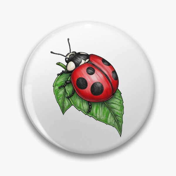 Item preview, Vintage Hand-Drawn Red Ladybug on Green Leaf designed and sold by resomrazimkul15.