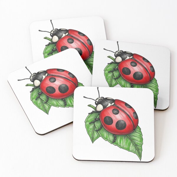 Item preview, Vintage Hand-Drawn Red Ladybug on Green Leaf designed and sold by resomrazimkul15.