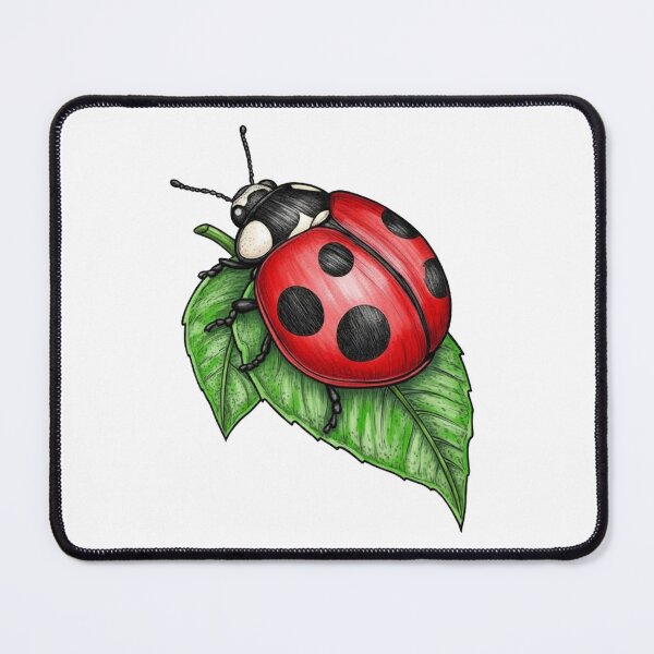Item preview, Vintage Hand-Drawn Red Ladybug on Green Leaf designed and sold by resomrazimkul15.