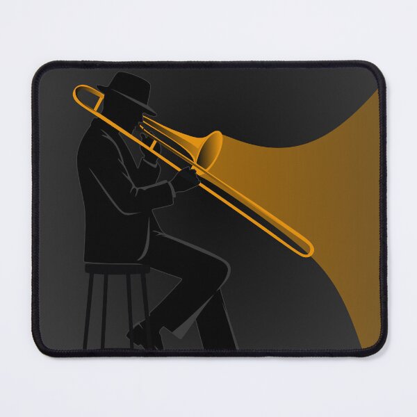 Item preview, Minimalist Jazz Trombone Player | Golden Brass Silhouette | Modern Music Art | Contemporary Jazz Print designed and sold by Studio pod Burom.