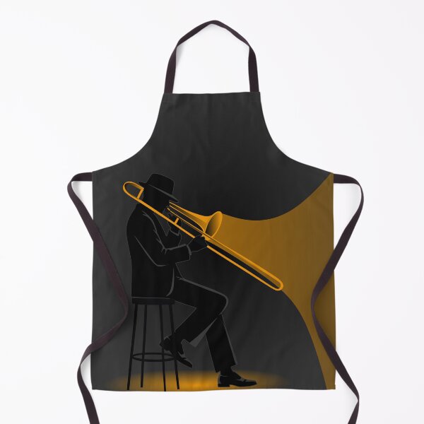 Item preview, Minimalist Jazz Trombone Player | Golden Brass Silhouette | Modern Music Art | Contemporary Jazz Print designed and sold by Studio pod Burom.