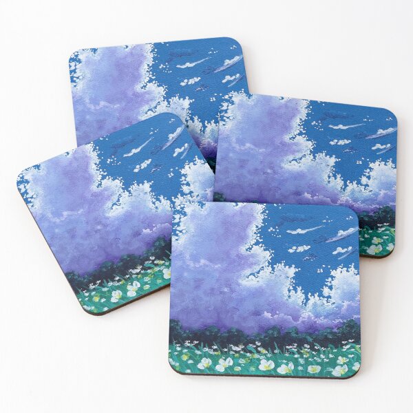 Item preview, Dreamy Lavender Clouds Acrylic Landscape Painting designed and sold by EeshaArshad.