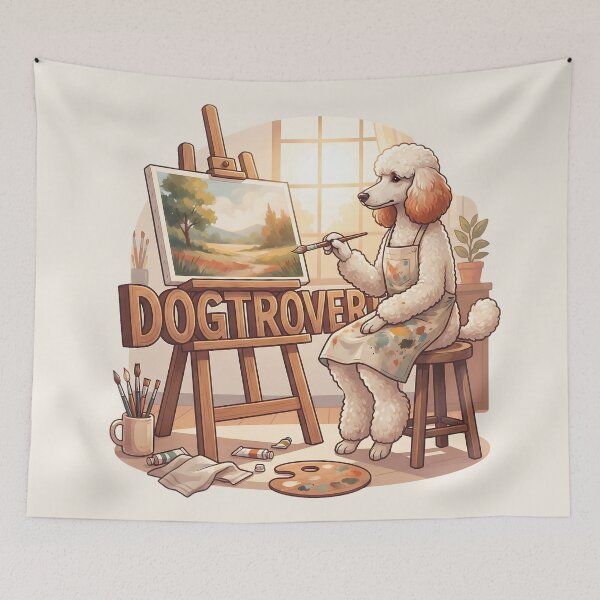 Item preview, Creative Dogtrovert Poodle Painting Art designed and sold by MythicCotton.