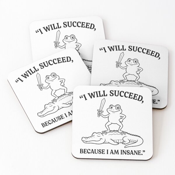 Item preview, I Will Succeed Because I Am Insane Funny Frog & Crocodile T-Shirt | Dark Humor Meme Graphic Gift designed and sold by Trendably.