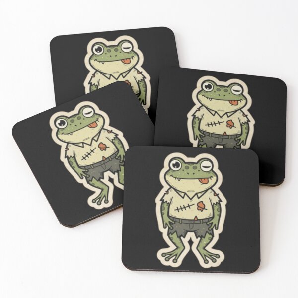 Item preview, Kawaii Zombie Frog Illustration | Cute & Spooky Halloween Sticker designed and sold by TheArtsyUniverse.