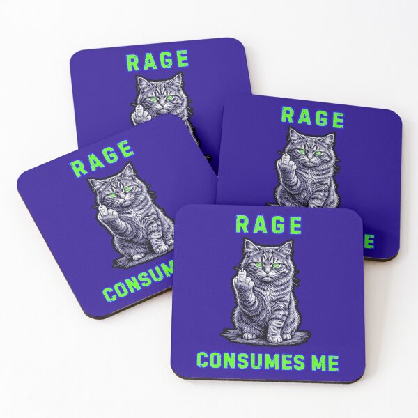 Item preview, Rage Consumes Me Middle Finger Cat designed and sold by WoodburyLake.