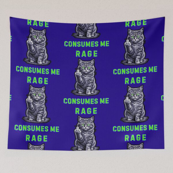 Item preview, Rage Consumes Me Middle Finger Cat designed and sold by WoodburyLake.