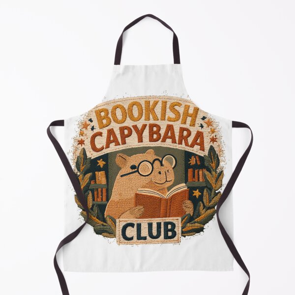 Item preview, Bookish Capybara Club Vintage Embroidered Reading Badge designed and sold by urbinet.