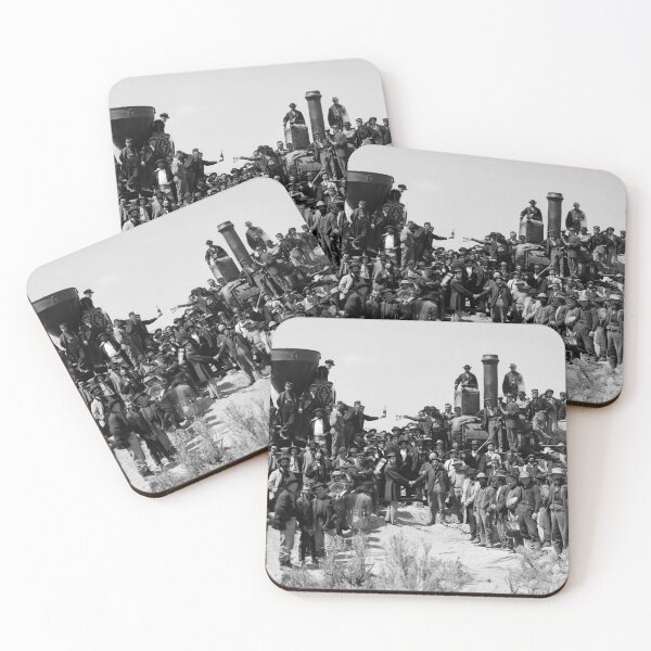 Item preview, Vintage East And West Shaking Hands At The Laying Of Last Rail Union Pacific Railroad, 1869 black and white photograph designed and sold by Astrid Arkhangelsky.