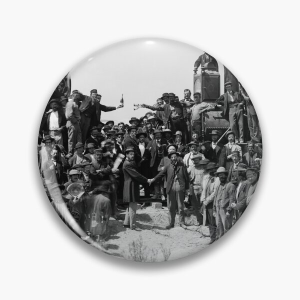 Item preview, Vintage East And West Shaking Hands At The Laying Of Last Rail Union Pacific Railroad, 1869 black and white photograph designed and sold by Astrid Arkhangelsky.