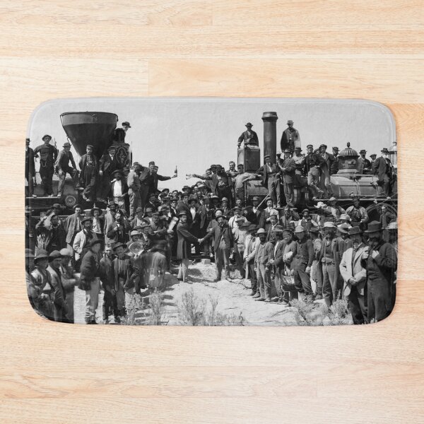 Item preview, Vintage East And West Shaking Hands At The Laying Of Last Rail Union Pacific Railroad, 1869 black and white photograph designed and sold by Astrid Arkhangelsky.