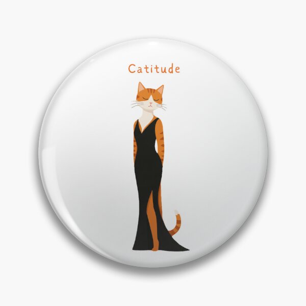 Item preview, Catitude Stylish Elegant Cat in Evening Black Dress designed and sold by Inka Moon Design.