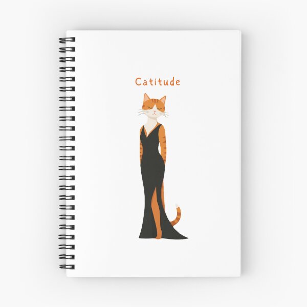 Item preview, Catitude Stylish Elegant Cat in Evening Black Dress designed and sold by Inka Moon Design.