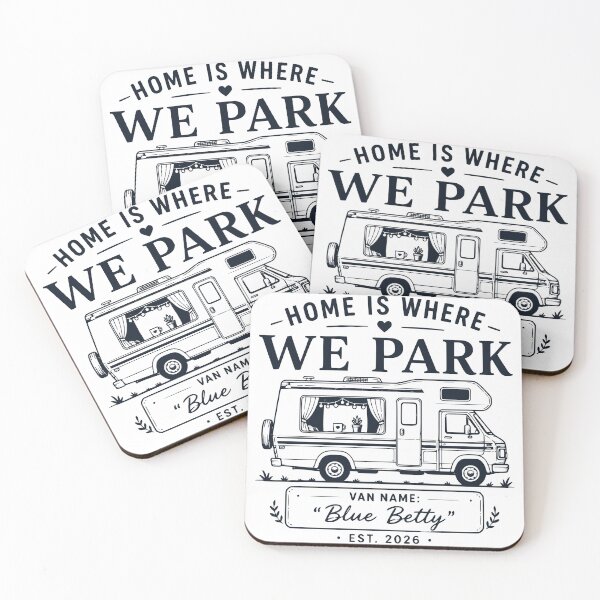 Item preview, Home Is Where We Park Camper Van Camping Design designed and sold by TeeVerse27.
