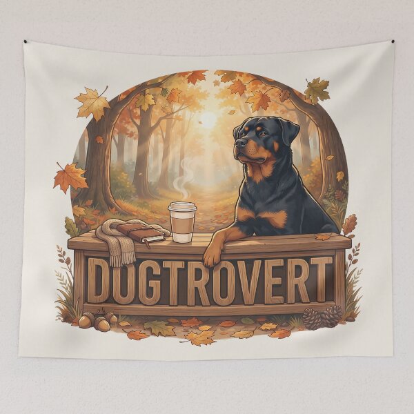 Item preview, Cozy Dogtrovert Rottweiler Autumn Bench designed and sold by MythicCotton.