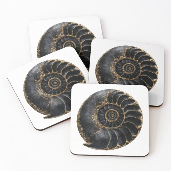 Item preview, Dark nautilus shell spiral gold ocean aesthetic designed and sold by olenapetol.