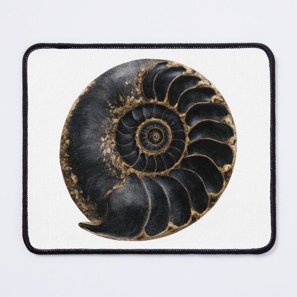 Item preview, Dark nautilus shell spiral gold ocean aesthetic designed and sold by olenapetol.