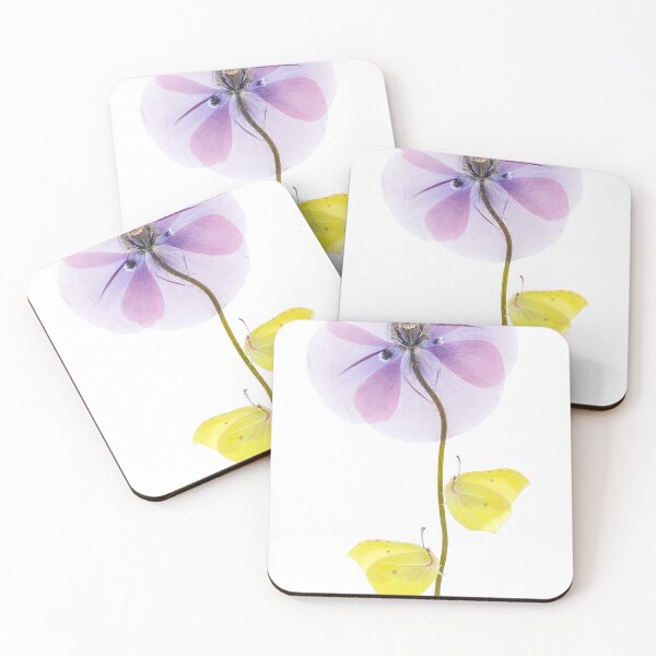 Item preview, Pressed Lilac Poppy & Yellow Butterflies: Whimsical Herbarium Art designed and sold by Catrinann.