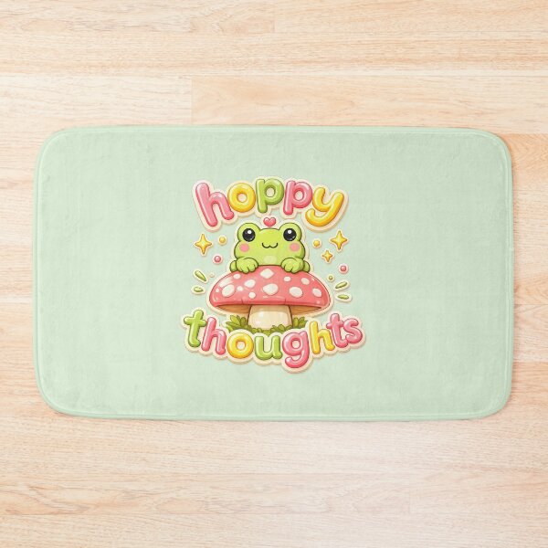 Item preview, Hoppy Thoughts Kawaii Frog Sticker | Cute Frog on Mushroom | 3D Cartoon Positive Quote | Cottagecore Aesthetic  designed and sold by StickyDelights.