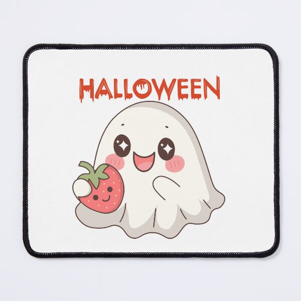 Item preview, Cute Kawaii Ghost with Strawberry Halloween designed and sold by Sela Art .