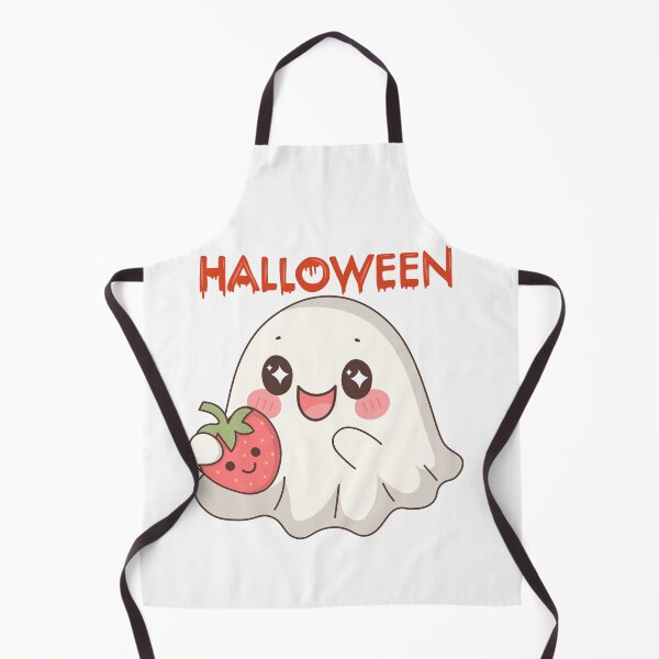 Item preview, Cute Kawaii Ghost with Strawberry Halloween designed and sold by Sela Art .