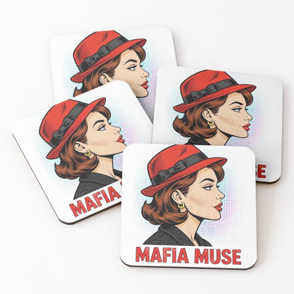 Item preview, Mafia Muse Red Fedora - Vintage Pop Art Brunette designed and sold by MAISON SYLVIE.