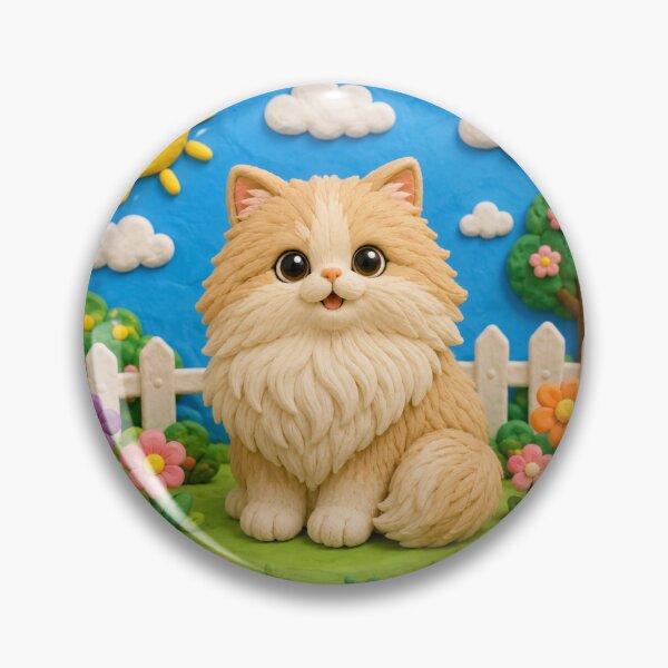 Item preview, Persian cat - clay designed and sold by AcornAndPebble.