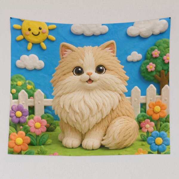 Item preview, Persian cat - clay designed and sold by AcornAndPebble.