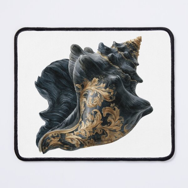 Item preview, Ornamental sea shell black gold baroque style designed and sold by olenapetol.
