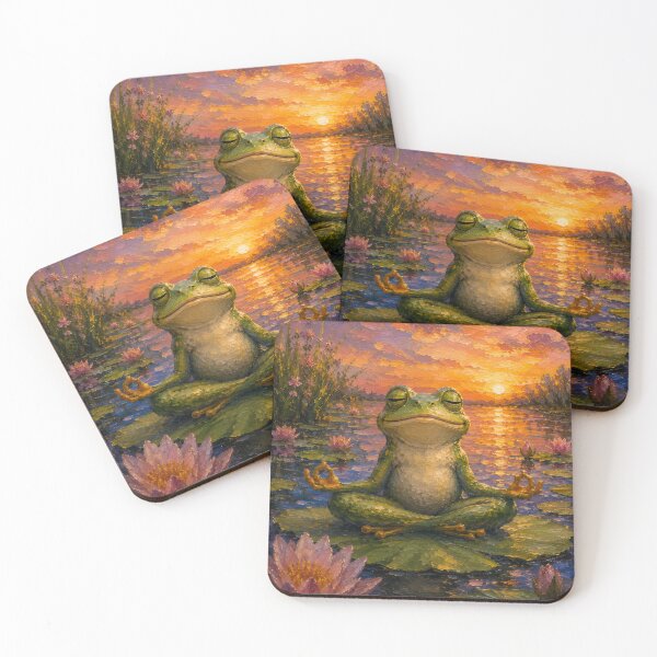 Item preview, Peaceful Meditating Frog at Sunset designed and sold by ArcaneVisionArt.