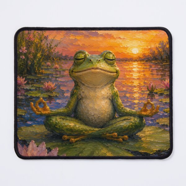 Item preview, Peaceful Meditating Frog at Sunset designed and sold by ArcaneVisionArt.