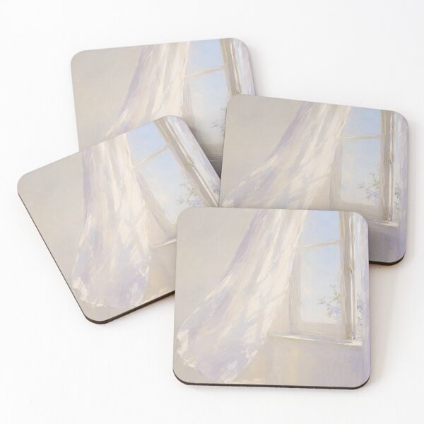 Item preview, Dreamy Sunlit Window and Sheer Curtain – Soft Pastel Cottagecore Wall Art designed and sold by GutyzDesignsES.