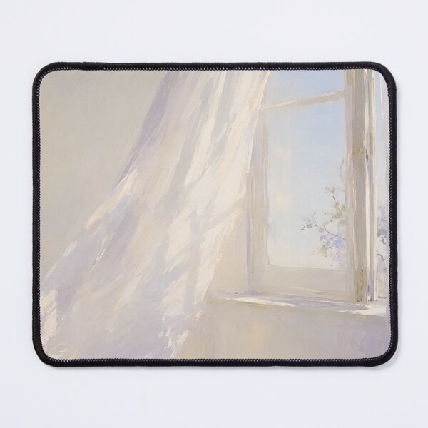 Item preview, Dreamy Sunlit Window and Sheer Curtain – Soft Pastel Cottagecore Wall Art designed and sold by GutyzDesignsES.