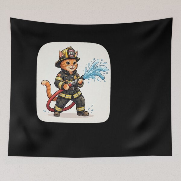 Item preview, Funny Orange Tabby Cat Firefighter Fire Dept designed and sold by medan1.