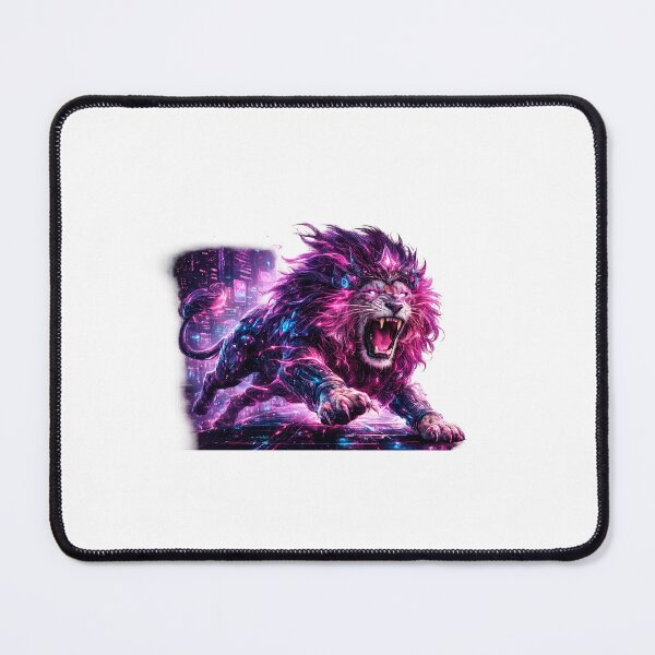 Item preview, Cyber Lion – Neon Fury designed and sold by yanisdnz.