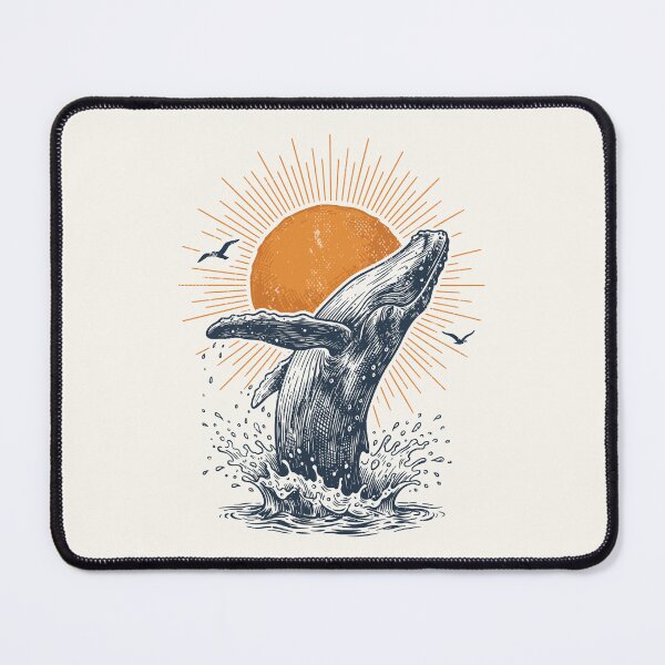 Item preview, Humpback Whale Breaching Sunrise Vintage Sea Creature designed and sold by Y-Vibes.