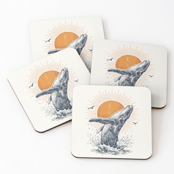 Item preview, Humpback Whale Breaching Sunrise Vintage Sea Creature designed and sold by Y-Vibes.