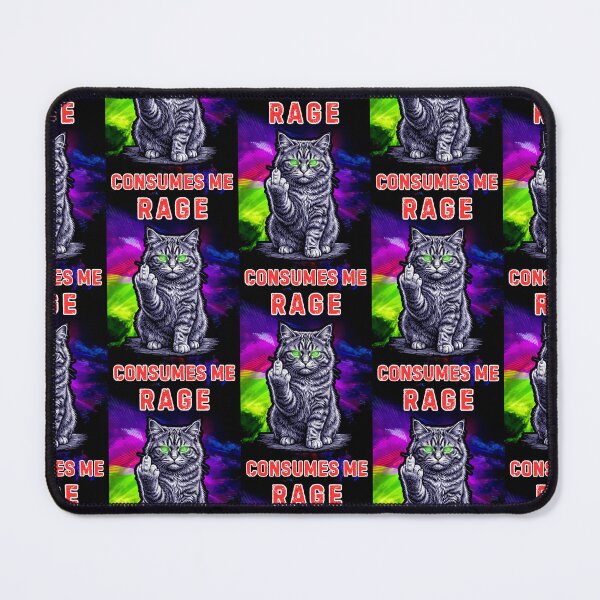 Item preview, Rage Consumes Me Middle Finger Cat  designed and sold by WoodburyLake.
