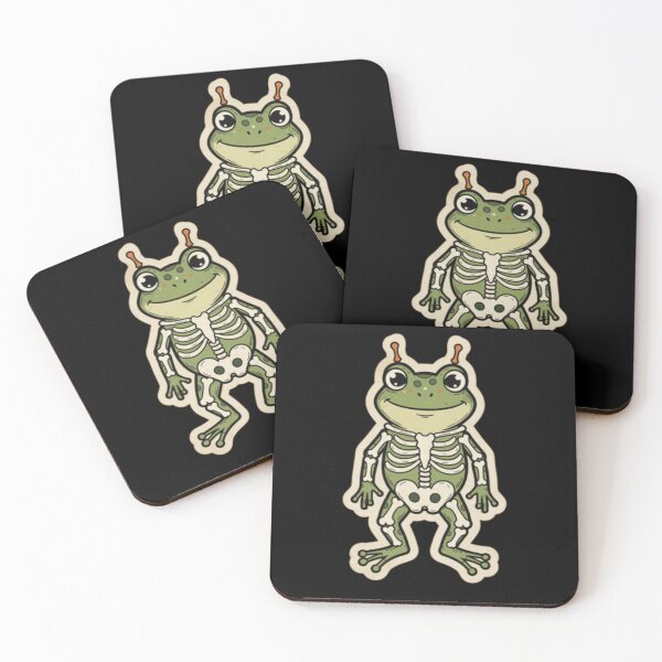 Item preview, Kawaii skeleton Frog Illustration | Cute & Spooky Halloween Sticker designed and sold by TheArtsyUniverse.