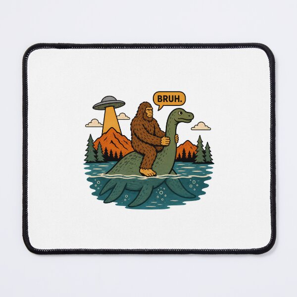 Item preview, Bigfoot Sasquatch Riding on Loch Ness Monster designed and sold by gunaone-design.