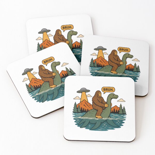 Item preview, Bigfoot Sasquatch Riding on Loch Ness Monster designed and sold by gunaone-design.