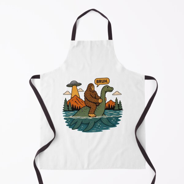 Item preview, Bigfoot Sasquatch Riding on Loch Ness Monster designed and sold by gunaone-design.