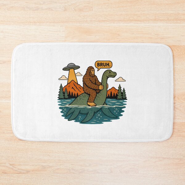 Item preview, Bigfoot Sasquatch Riding on Loch Ness Monster designed and sold by gunaone-design.