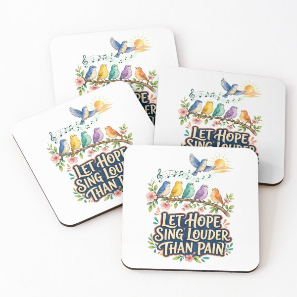 Item preview, Let Hope Sing Louder Than Pain – Inspirational Birds designed and sold by NinaCreator.