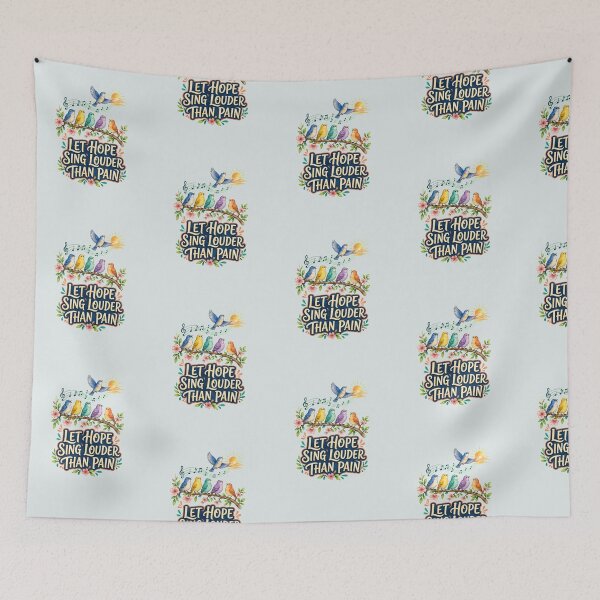 Item preview, Let Hope Sing Louder Than Pain – Inspirational Birds designed and sold by NinaCreator.